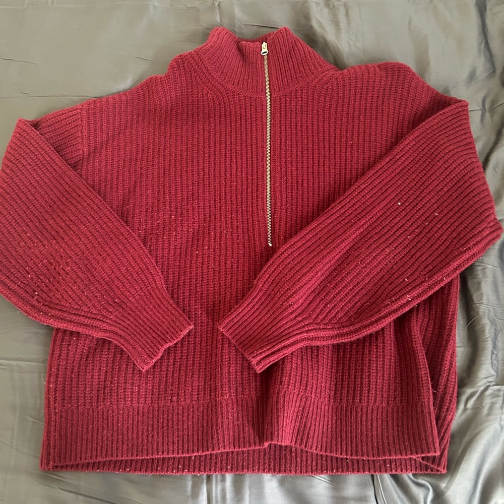 Everlane Maroon Ribbed Sweater